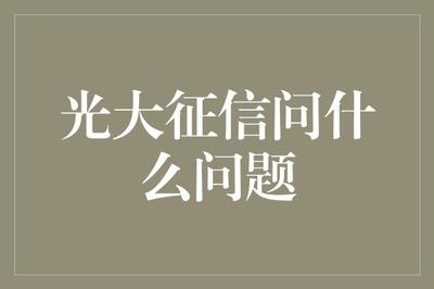 光大征信究竟在問什么？—— 深度解析企業(yè)信用調(diào)查與評估的核心維度